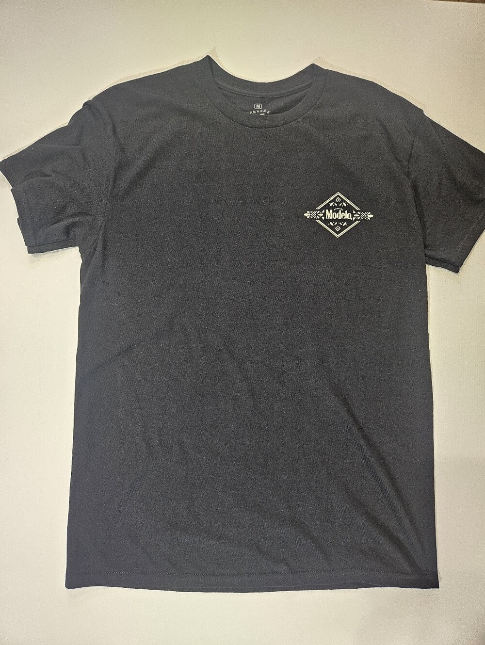 Modelo T-shirt‎ Mens Medium Black Graphic Logo Mexican Cerveza Casual Beer Tee